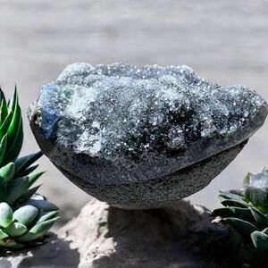 Black Amethyst Druzy Cluster (3)‎